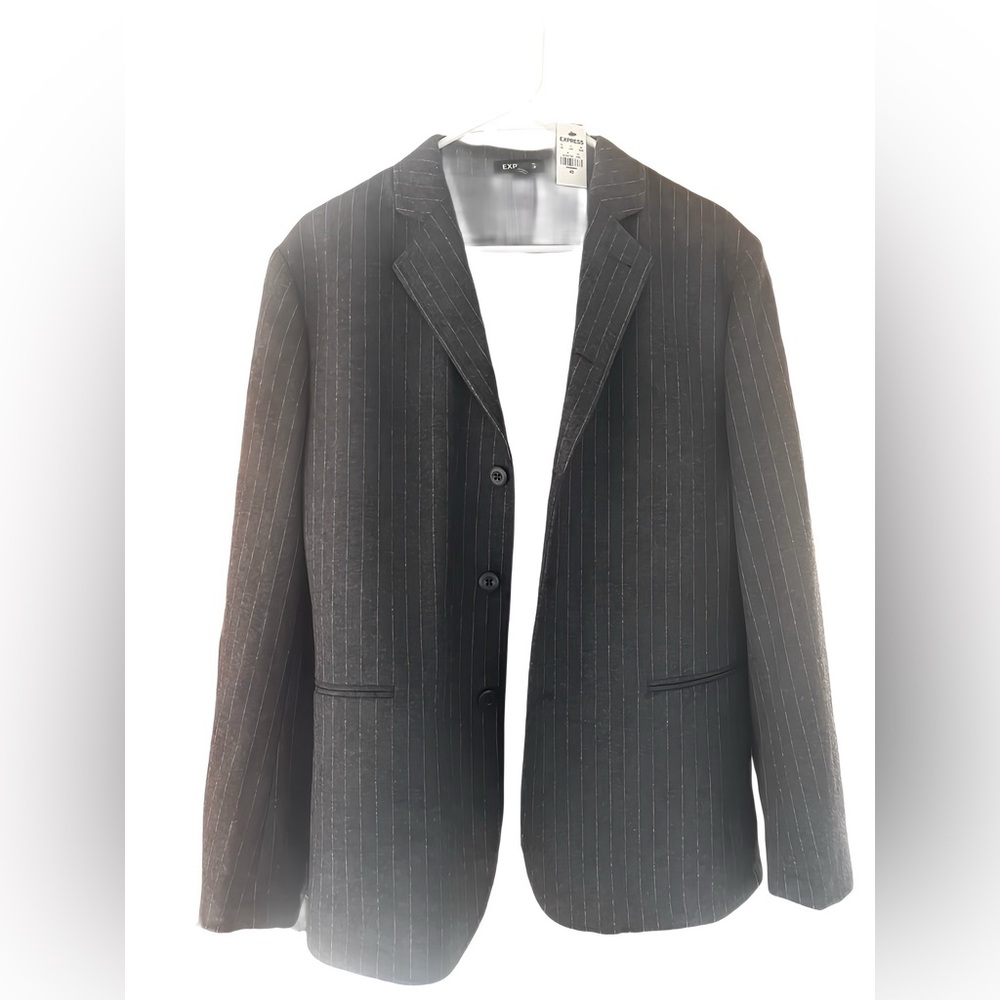 EXPRESS MENS GREY PINSTRIPE BLAZER - NWT! 40S